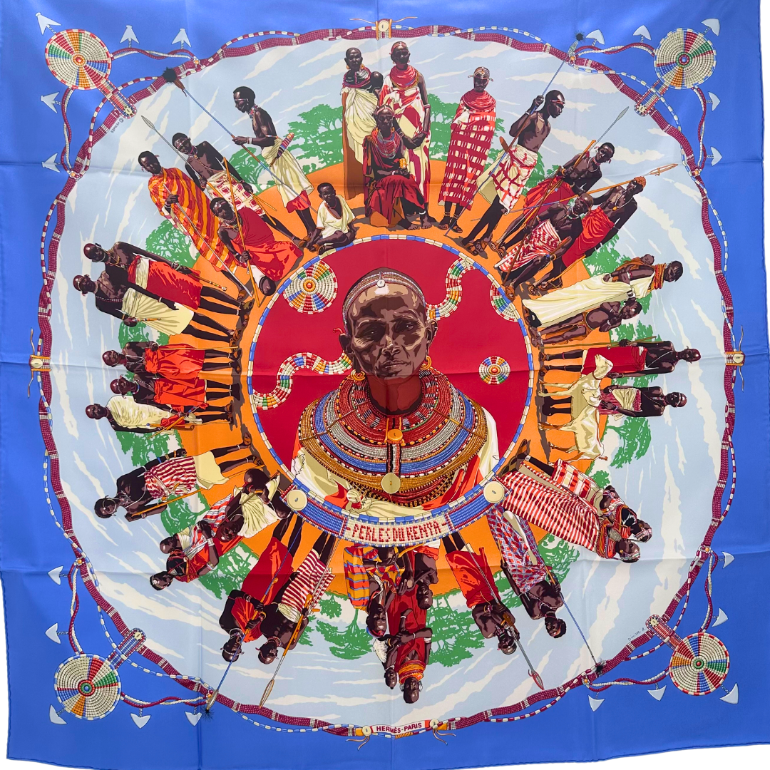 Hermes Silk Scarf Perles du Kenya