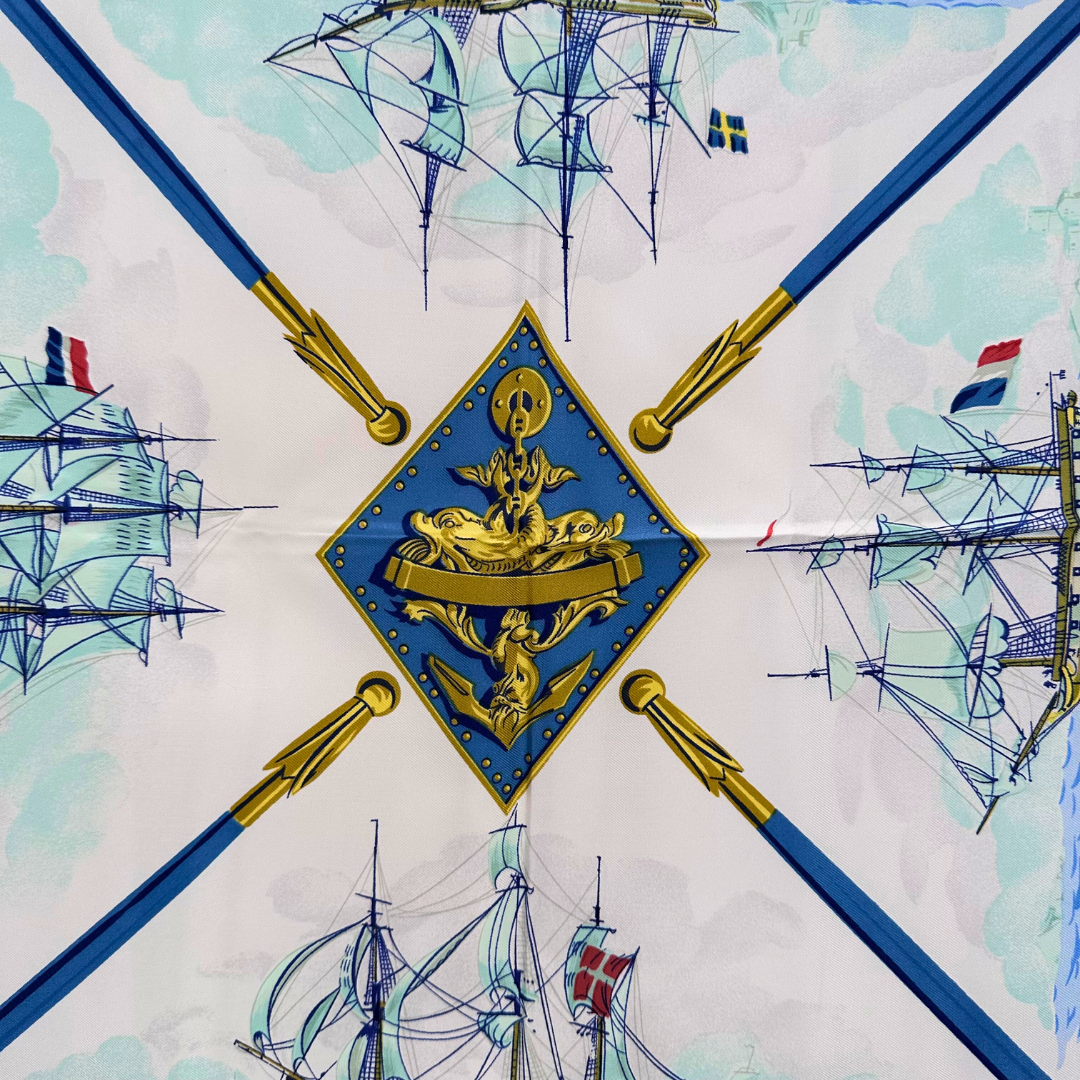 Hermes Silk Scarf La Marine en Bois by Hugo Grygkar