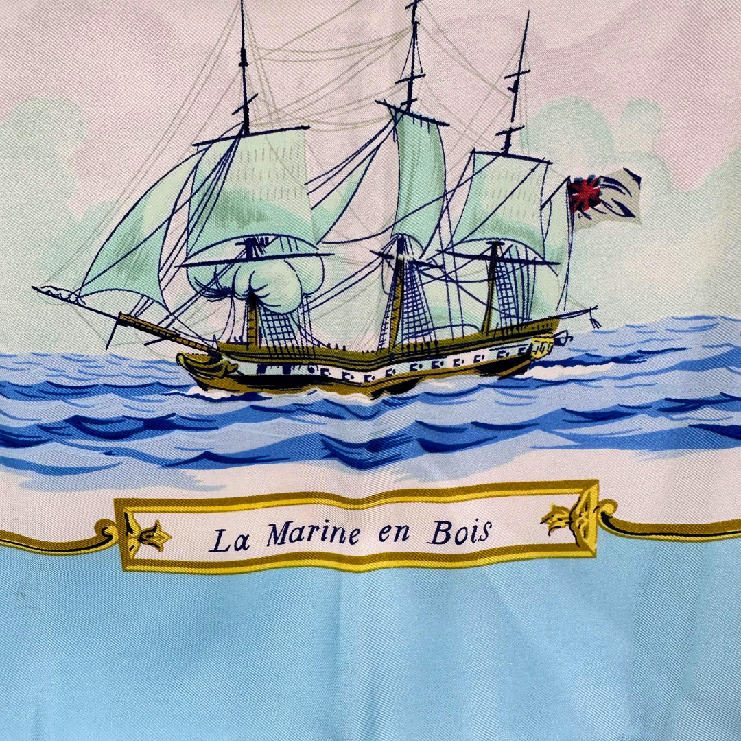 Hermes Silk Scarf La Marine en Bois by Hugo Grygkar