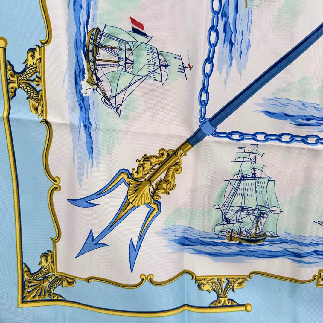 Hermes Silk Scarf La Marine en Bois by Hugo Grygkar