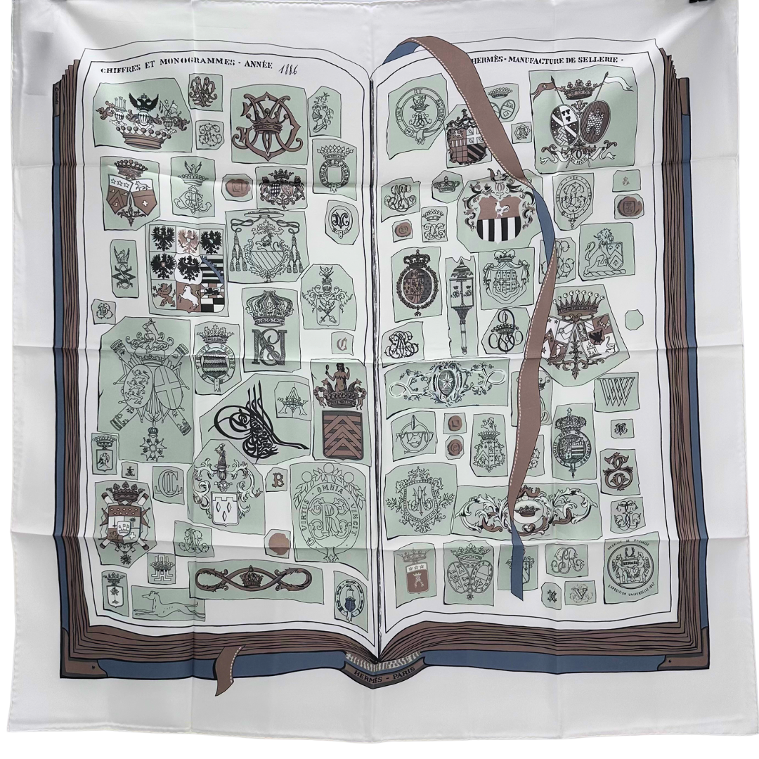 Hermes Chiffres Et Monogrammes Anee 1886 Scarf