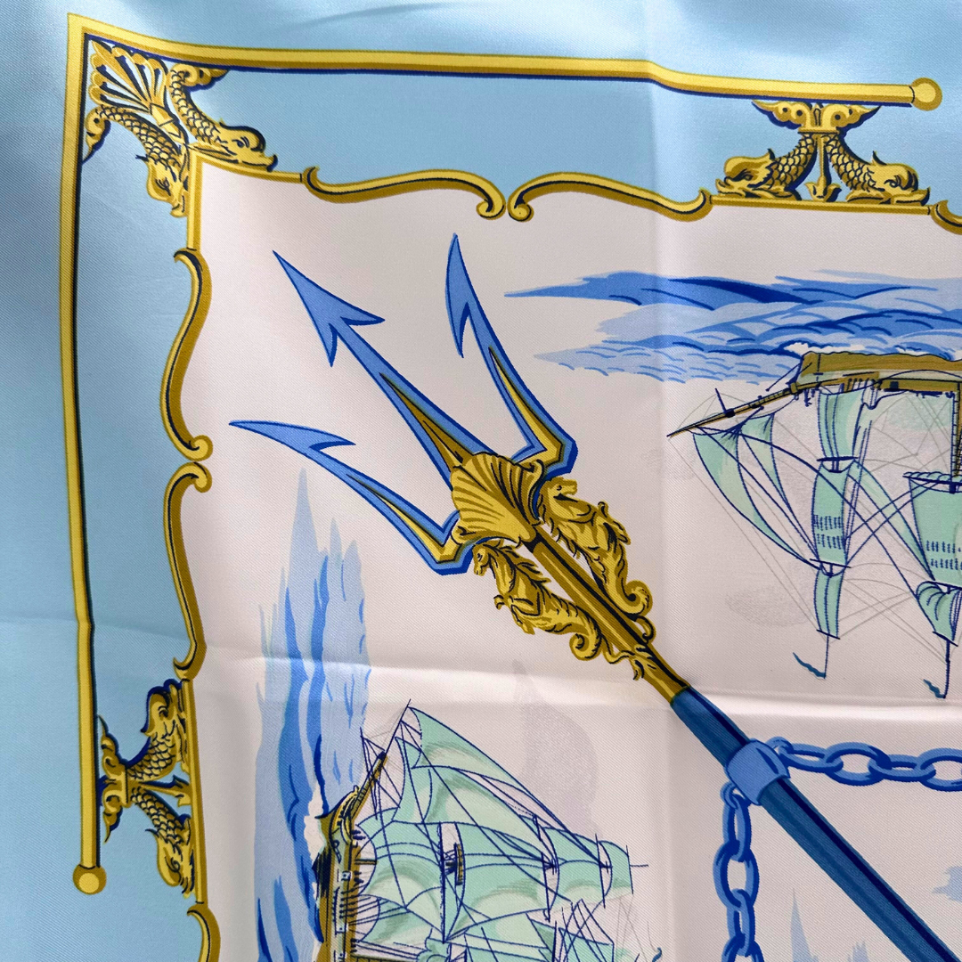 Hermes Silk Scarf La Marine en Bois by Hugo Grygkar