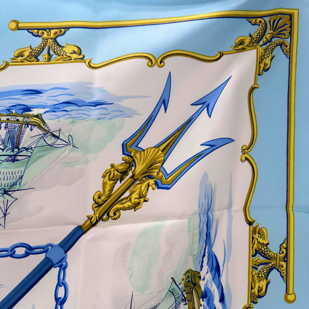 Hermes Silk Scarf La Marine en Bois by Hugo Grygkar