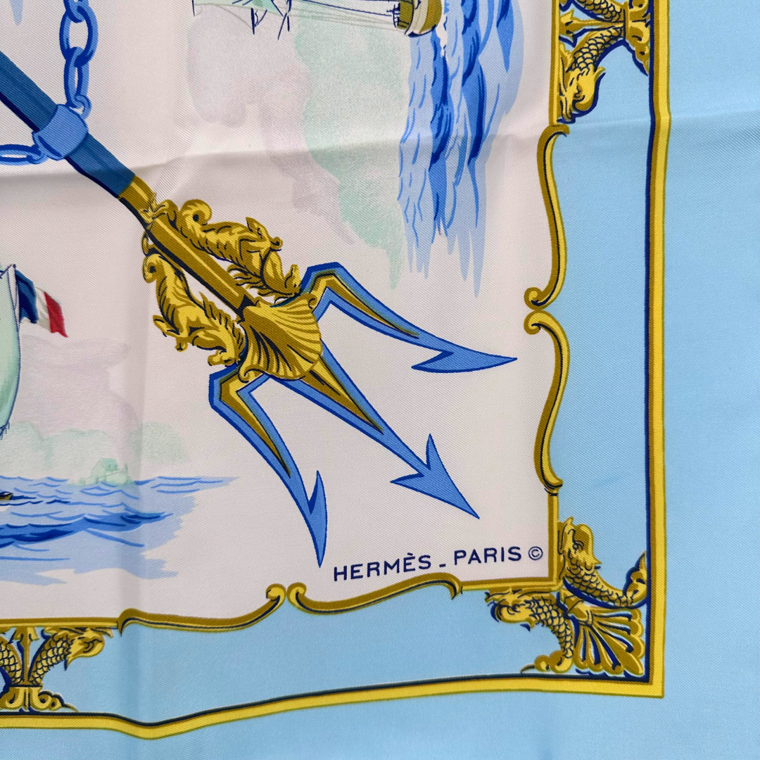 Hermes Silk Scarf La Marine en Bois by Hugo Grygkar