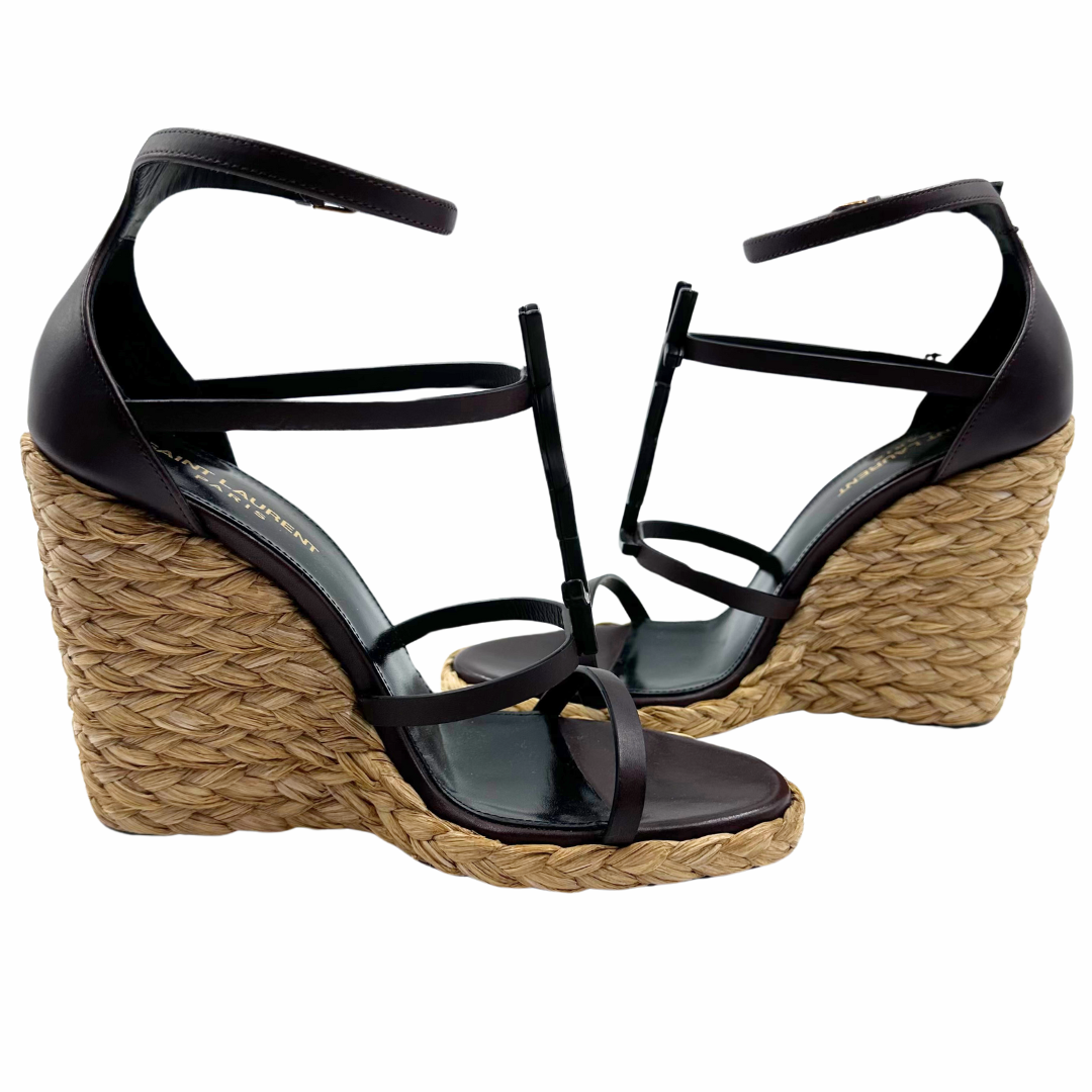 YSL Brown Leather Sandals