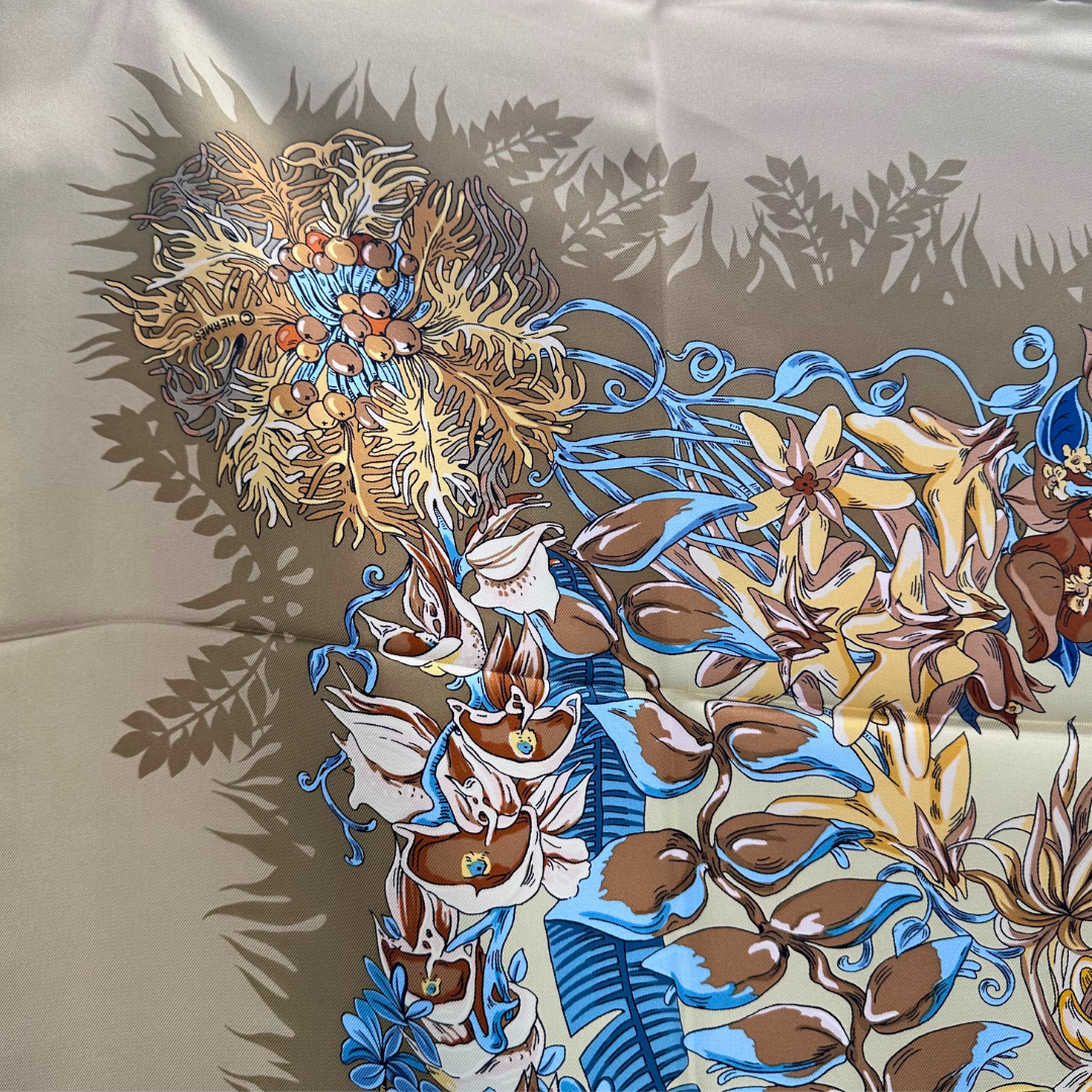 Hermes Scarf L'Ile Deserte by Annie Faivre