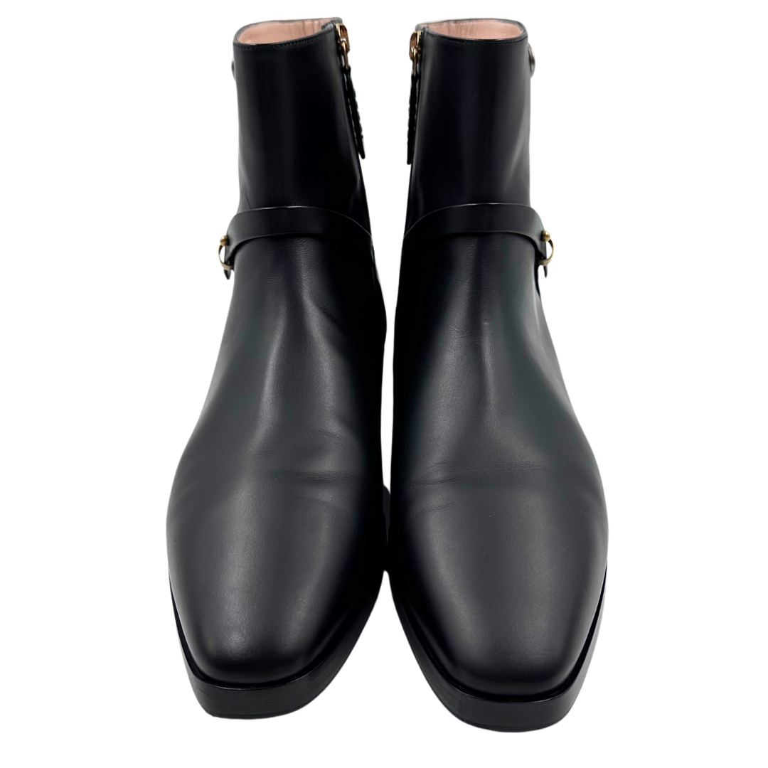 Gucci 10 40 Black Leather Boots