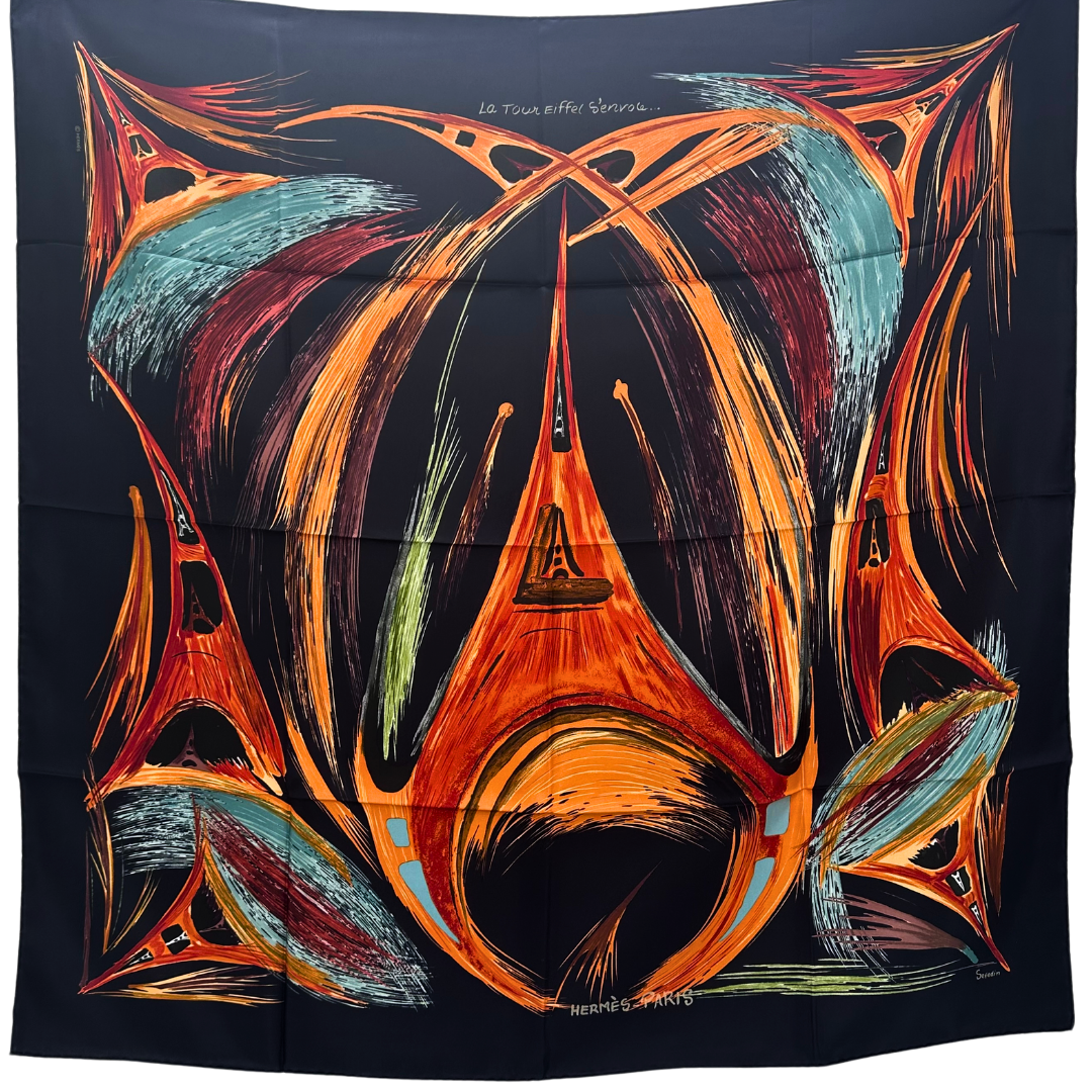 La Tour Eiffel S'envole Hermes Scarf by Sefedine Ibrahim Alamin