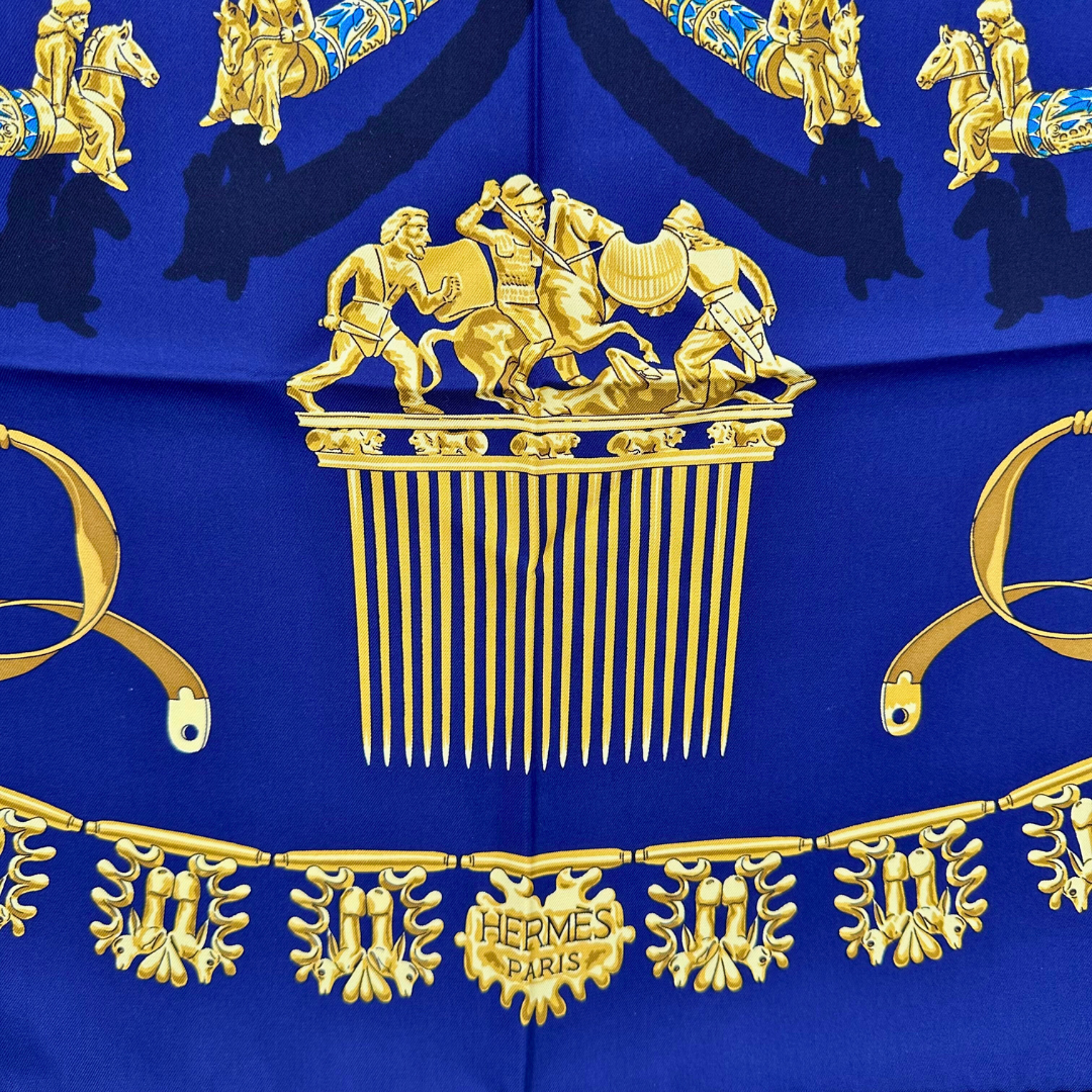 Hermes Silk Scarf Les Cavaliers D'Or by Vladimir Rybaltchenko