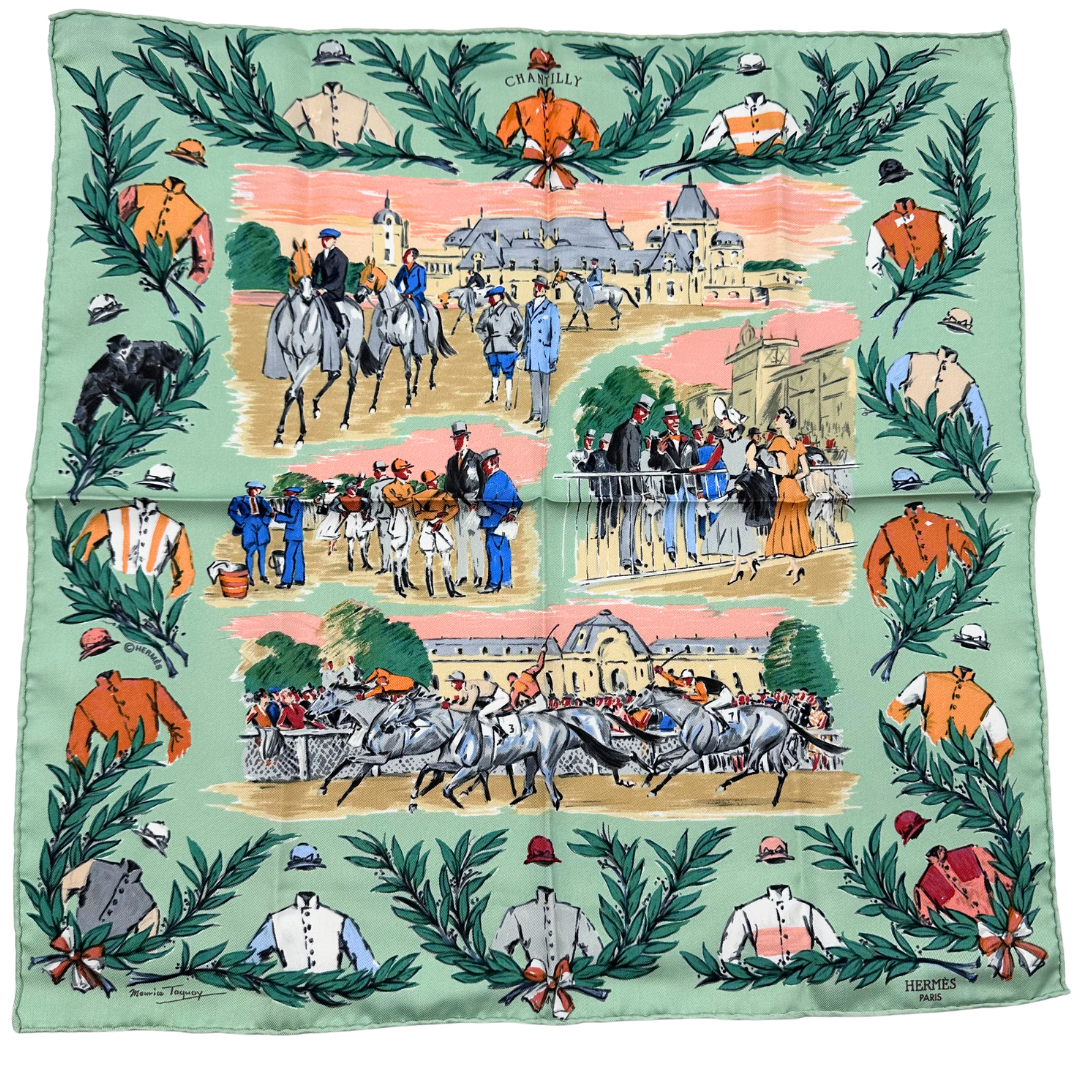 Hermes Champ De Courses A Chantilly Scarf