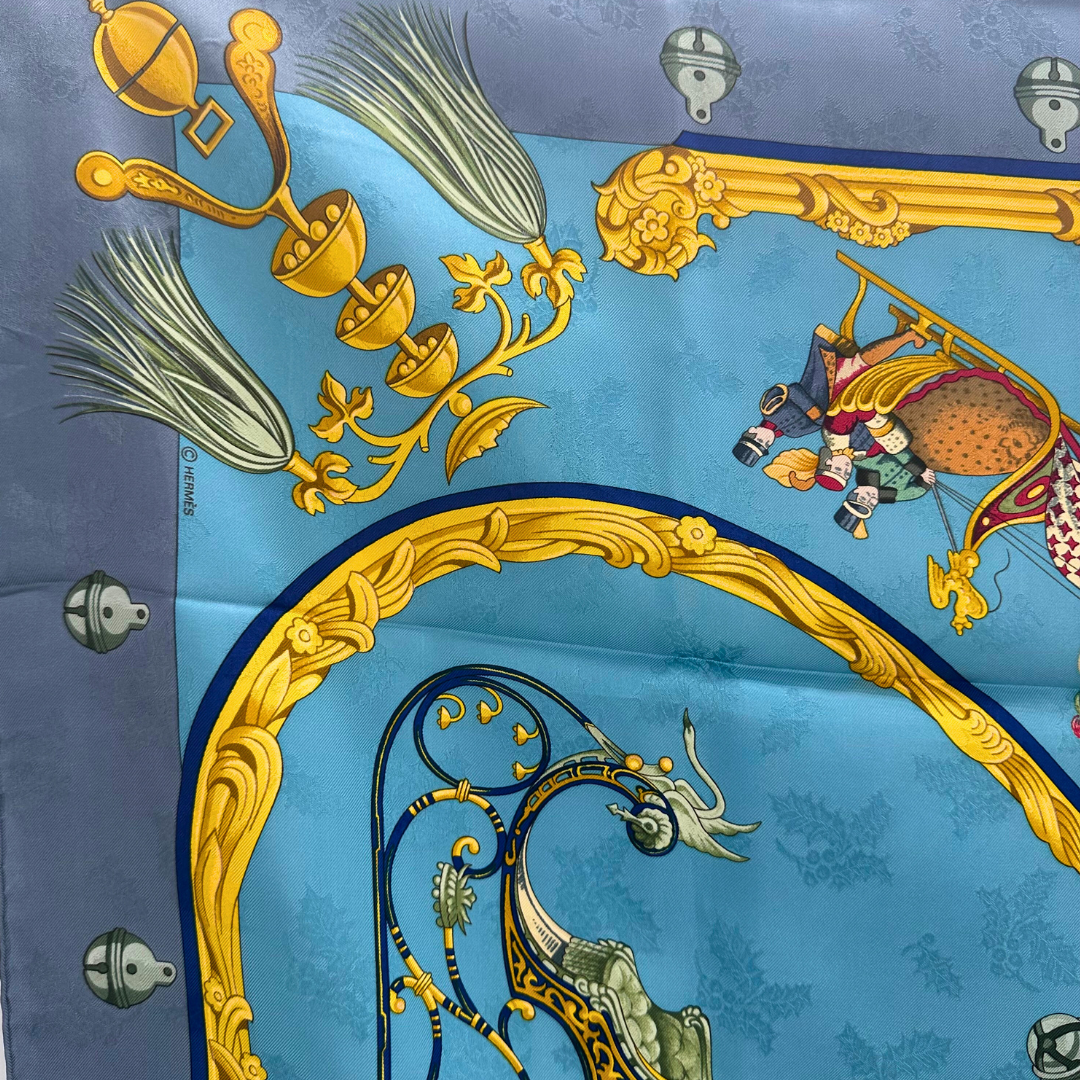 Plumes et Grelots Hermes Silk Scarf by Julia Abadi