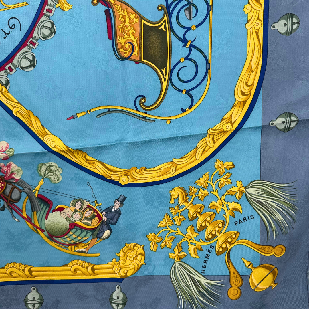 Plumes et Grelots Hermes Silk Scarf by Julia Abadi