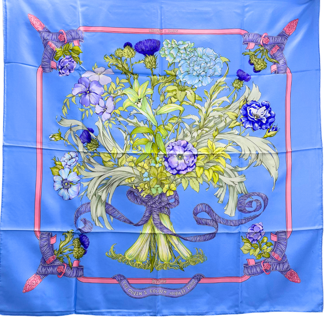 Hermes Bleu Myosotis Scarf