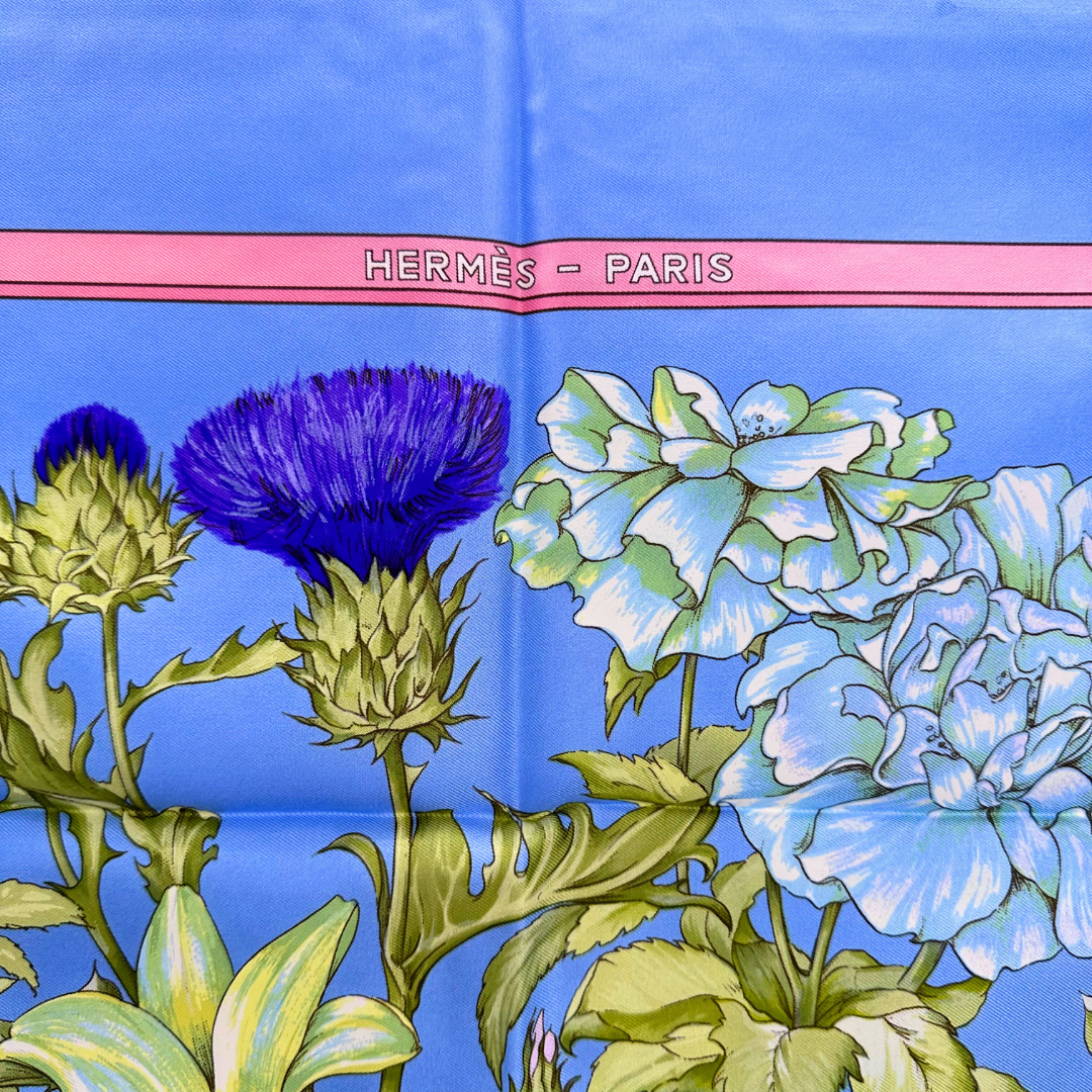 Hermes Bleu Myosotis Scarf