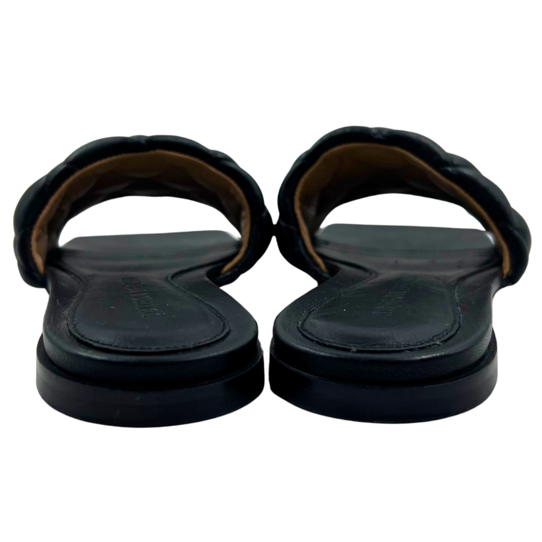 Bottega Veneta Black Leather Slides