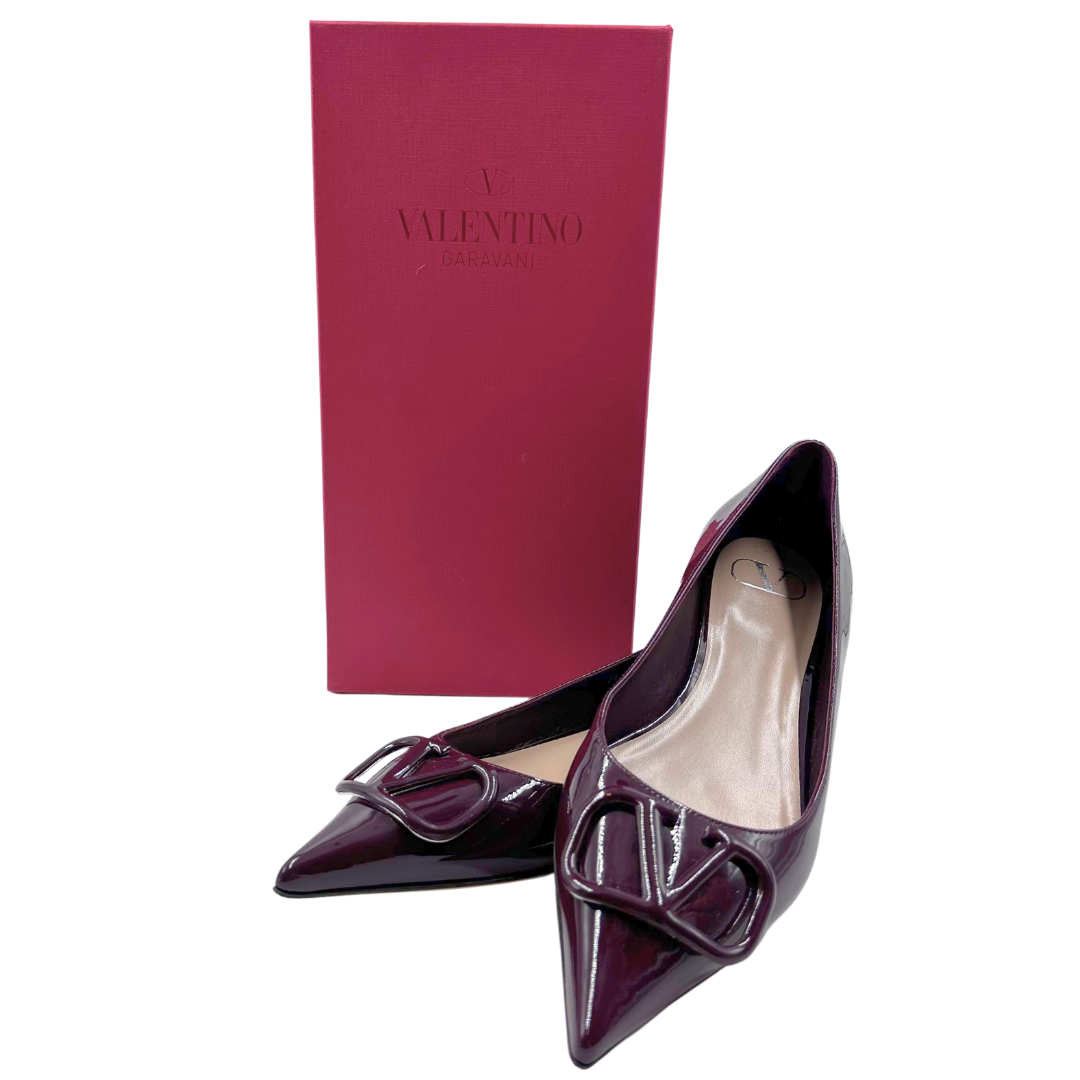 Valentino 40 Burgundy Flats