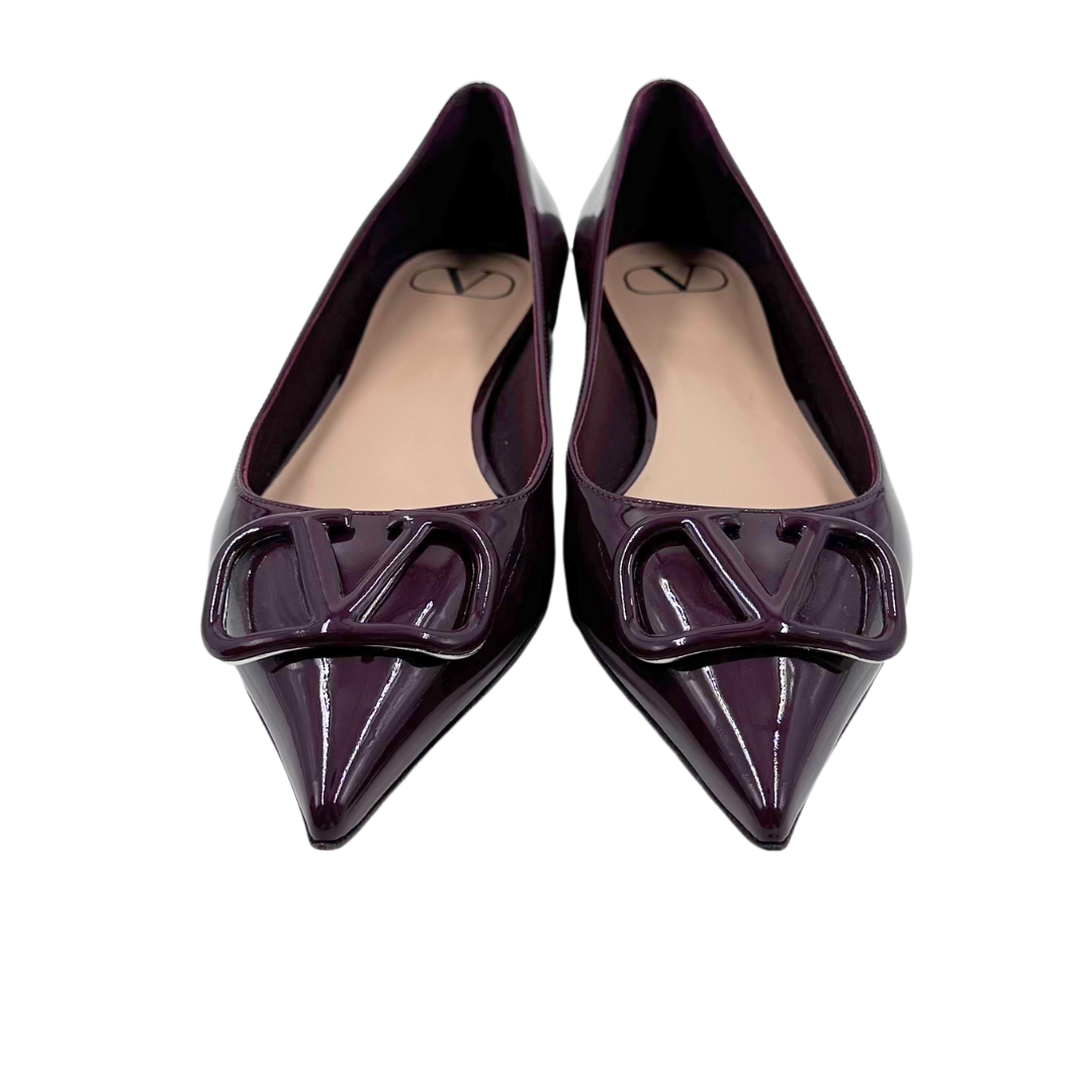 Valentino 40 Burgundy Flats