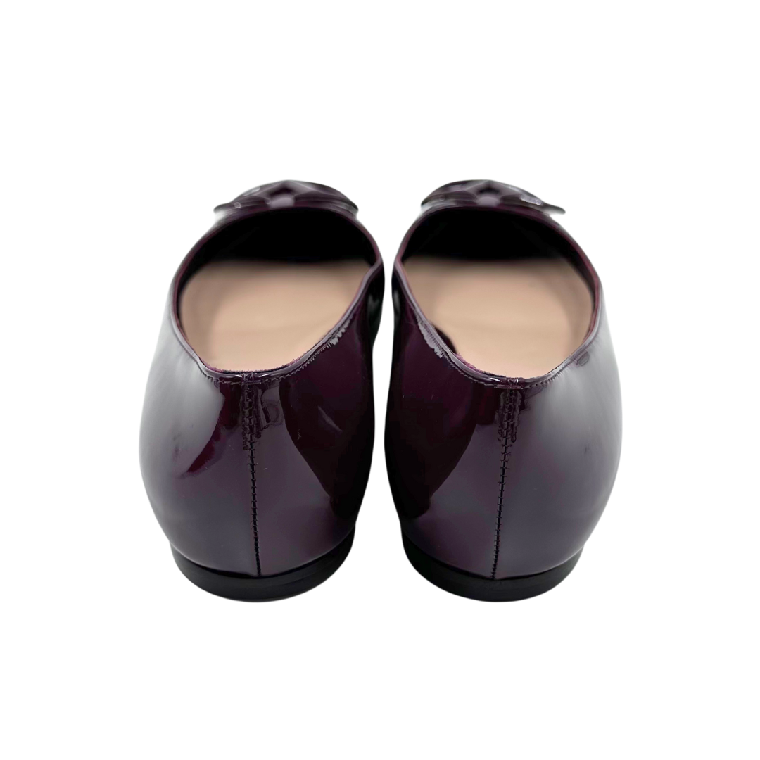 Valentino 40 Burgundy Flats