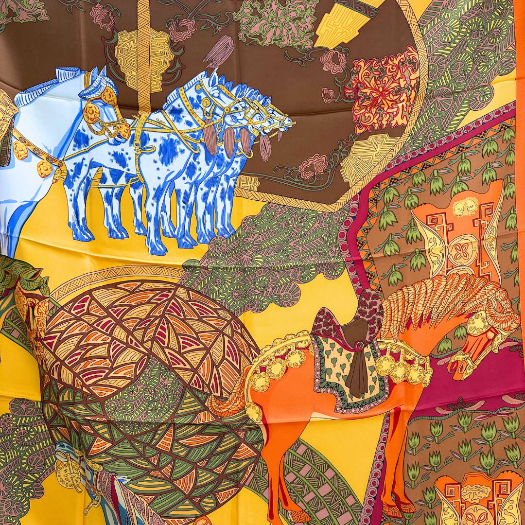 Hermes Scarf Art Des Steppes by Annie Faivre