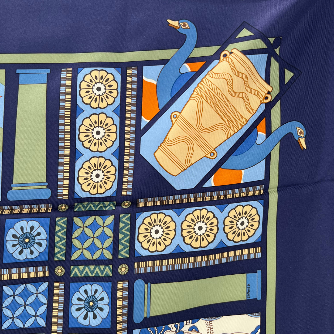 Les Secrets de Minos Hermes Silk Scarf by Sophie Koechlin