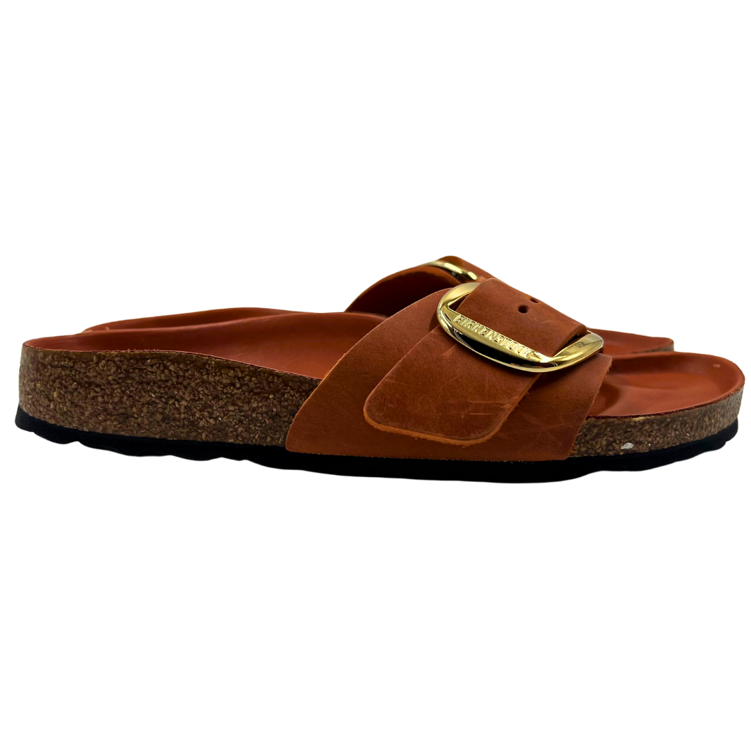 Birkenstock Burnt Orange Leather Flats