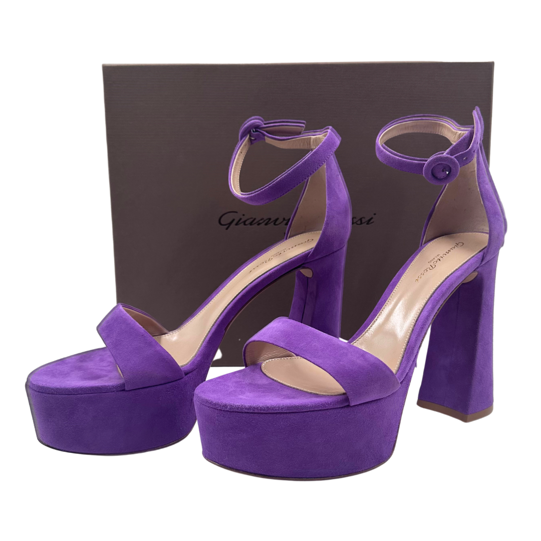 Gianvito Rossi 8 39 Purple Suede Heels