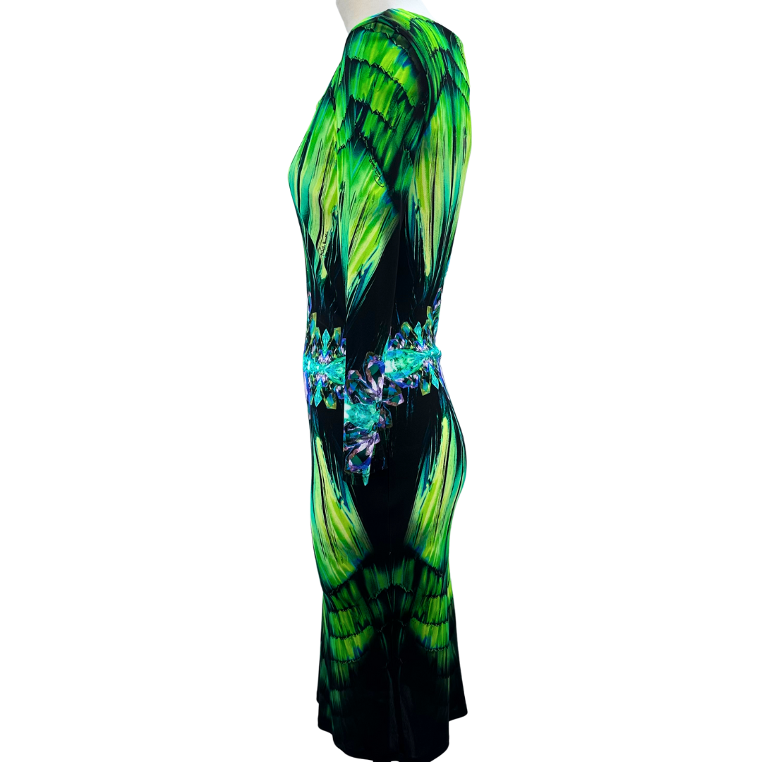 Roberto Cavalli Green/Black Dress