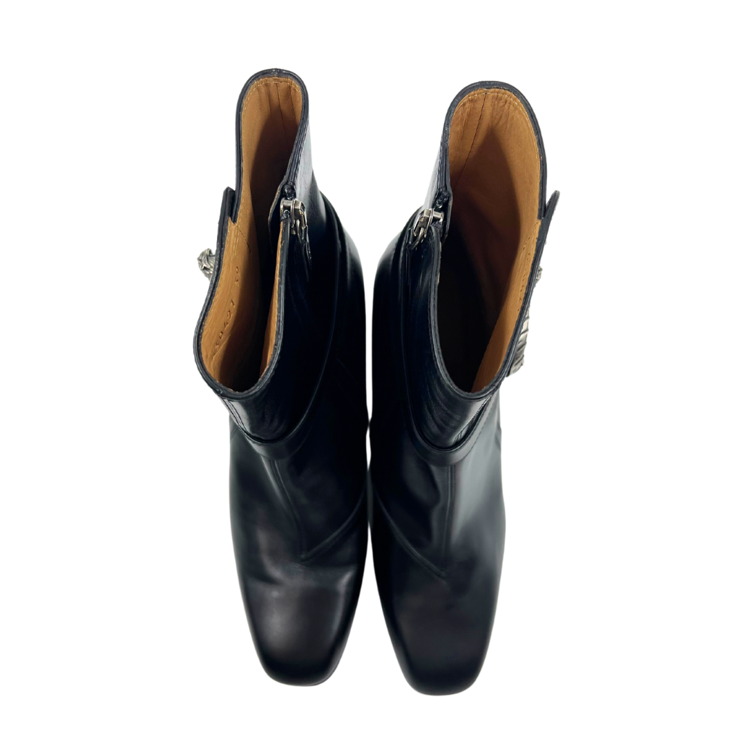 Gucci 9 39 Black Leather Boots