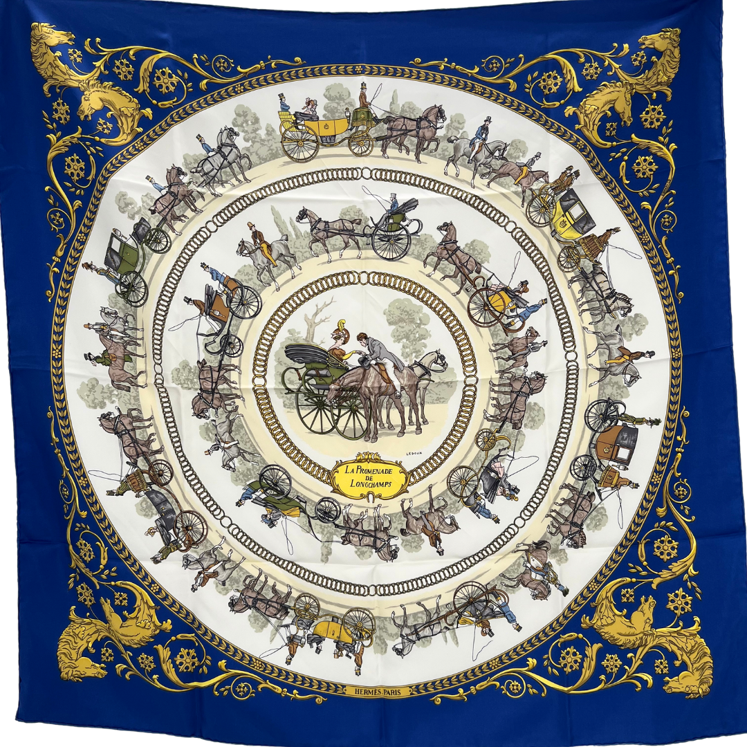 La Promenade de Longchamps Hermes Scarf By Philippe Ledoux