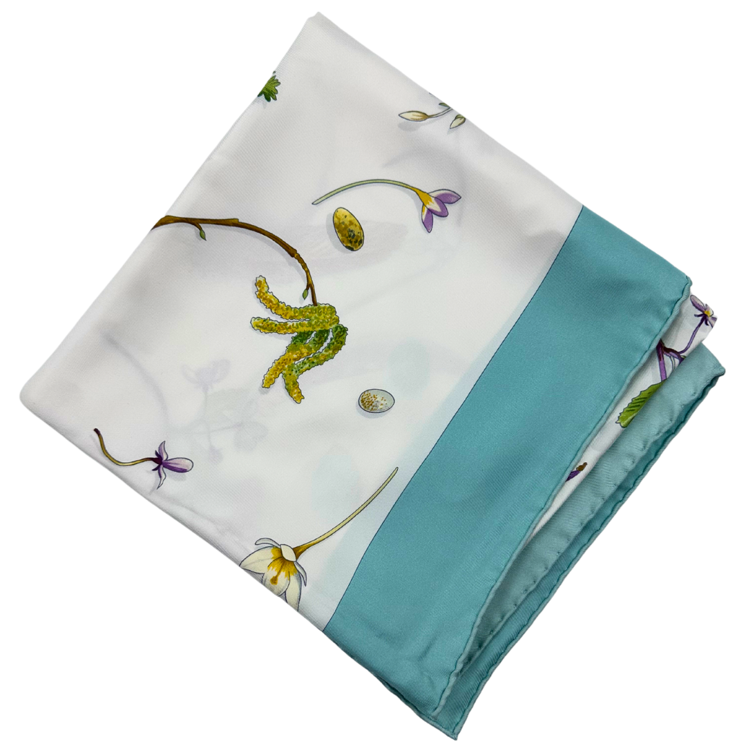 Hermes Silk Scarf Fleurs et Plumes