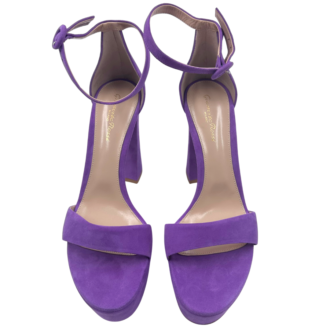 Gianvito Rossi 8 39 Purple Suede Heels