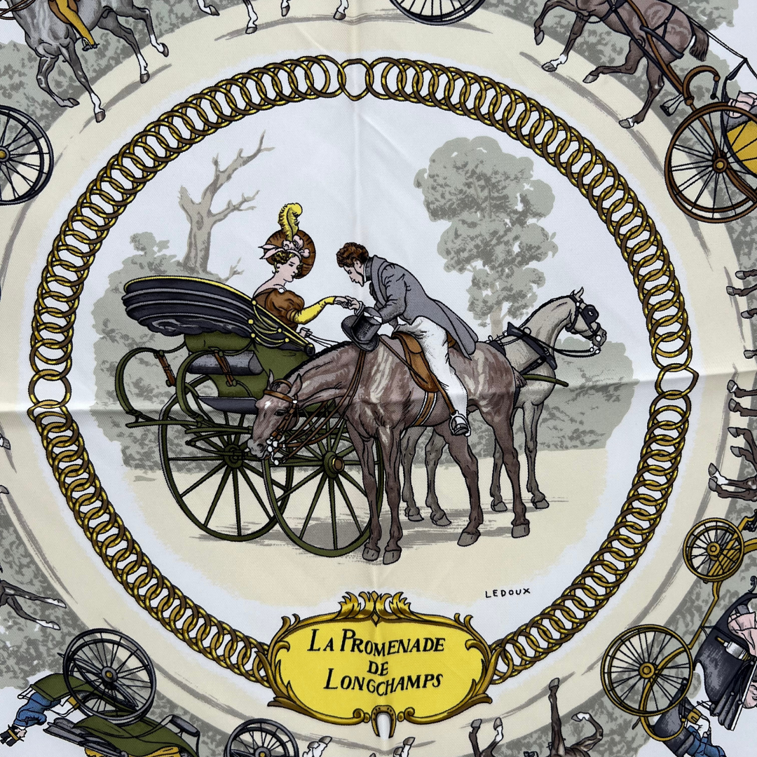 La Promenade de Longchamps Hermes Scarf By Philippe Ledoux