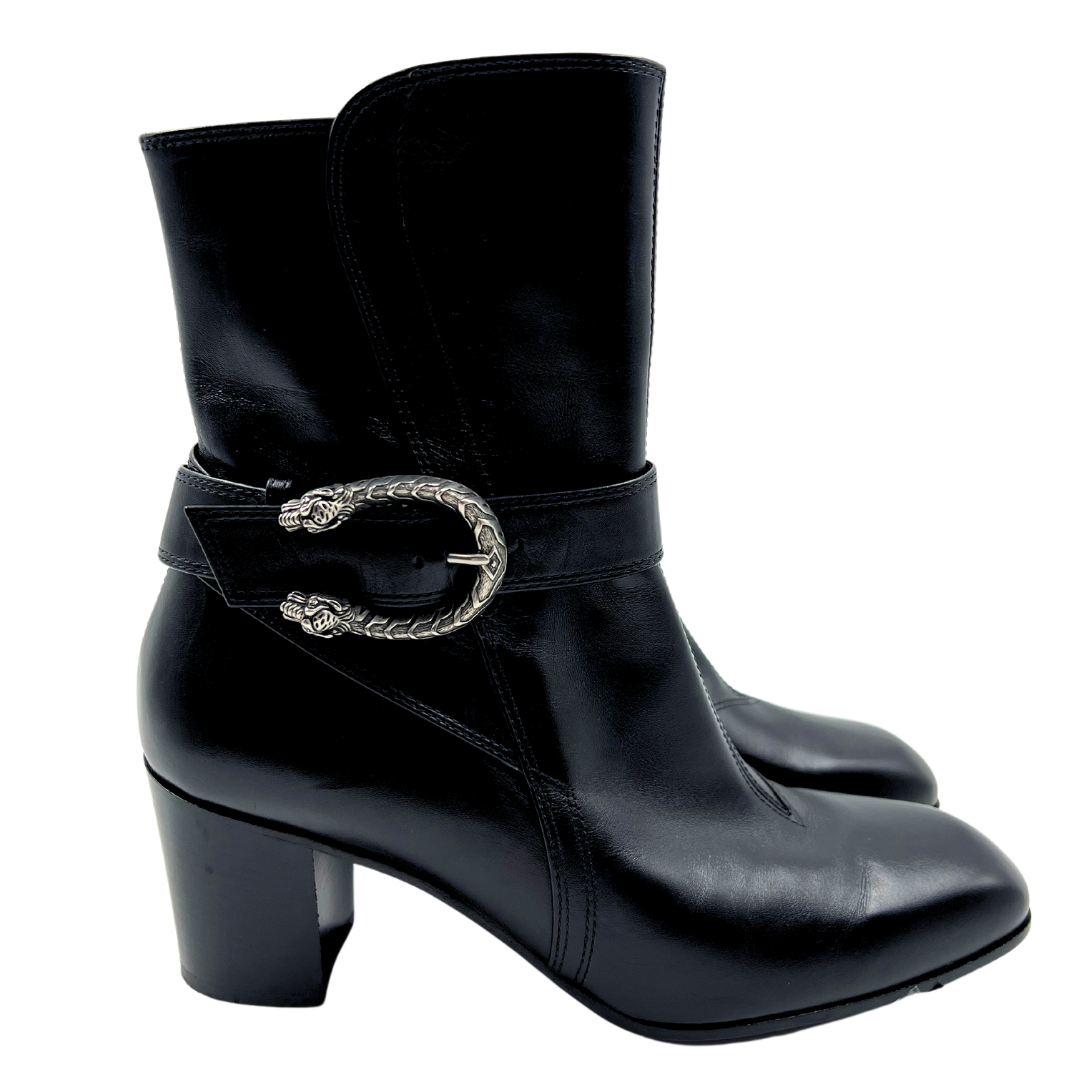 Gucci 9 39 Black Leather Boots