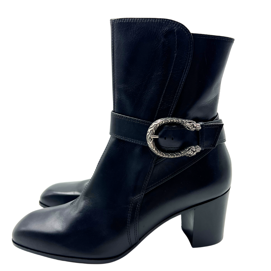 Gucci 9 39 Black Leather Boots