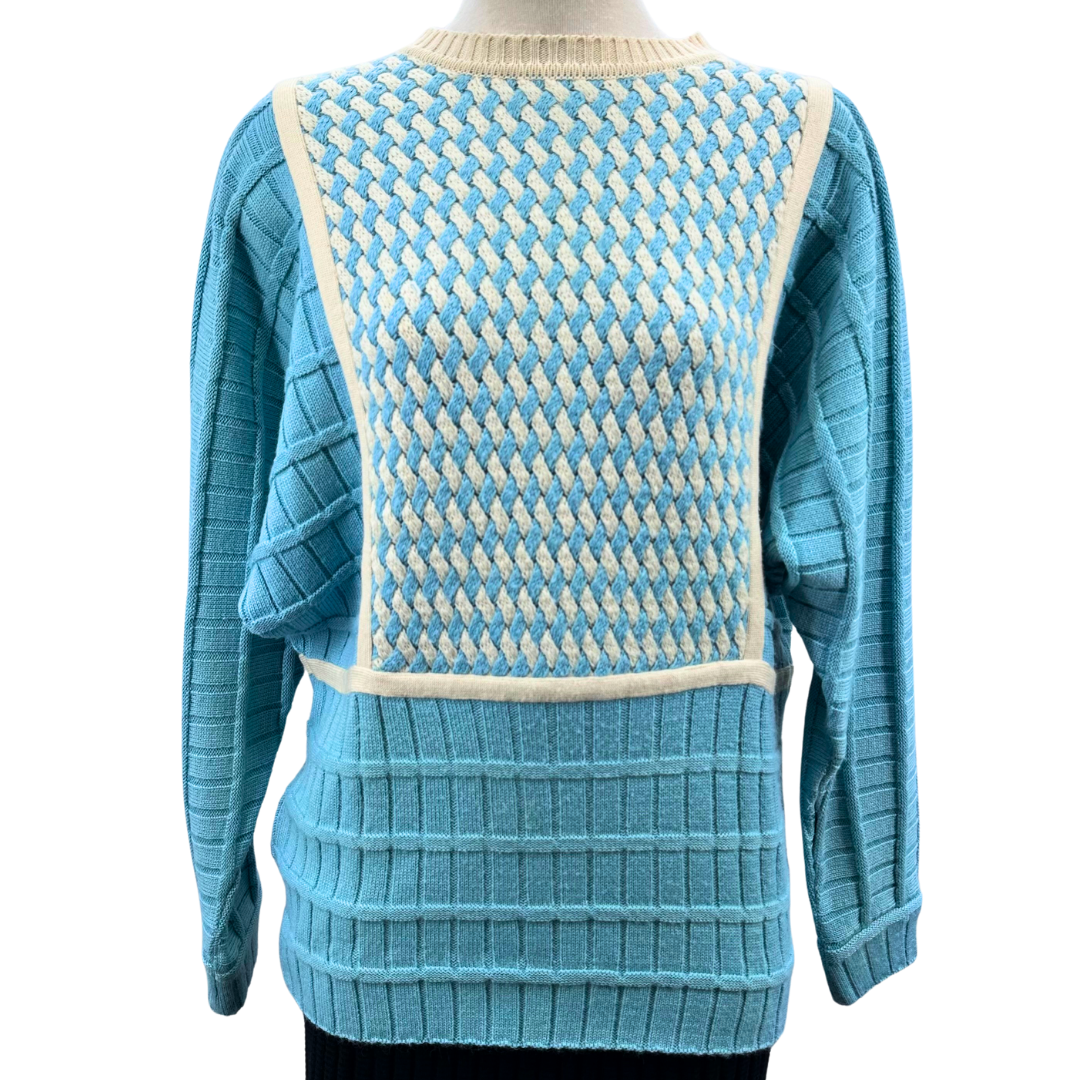 Courreges Blue/Cream Sweater