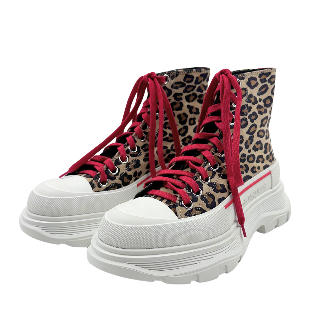 Alexander McQueen 37.5 Leopard Suede Sneakers