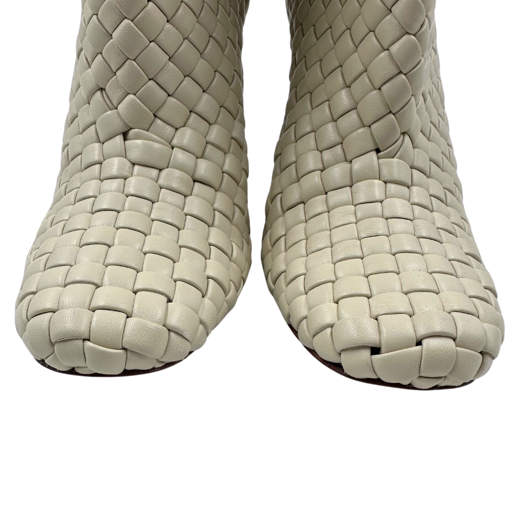 Bottega Veneta 7 37 Bone Leather Booties