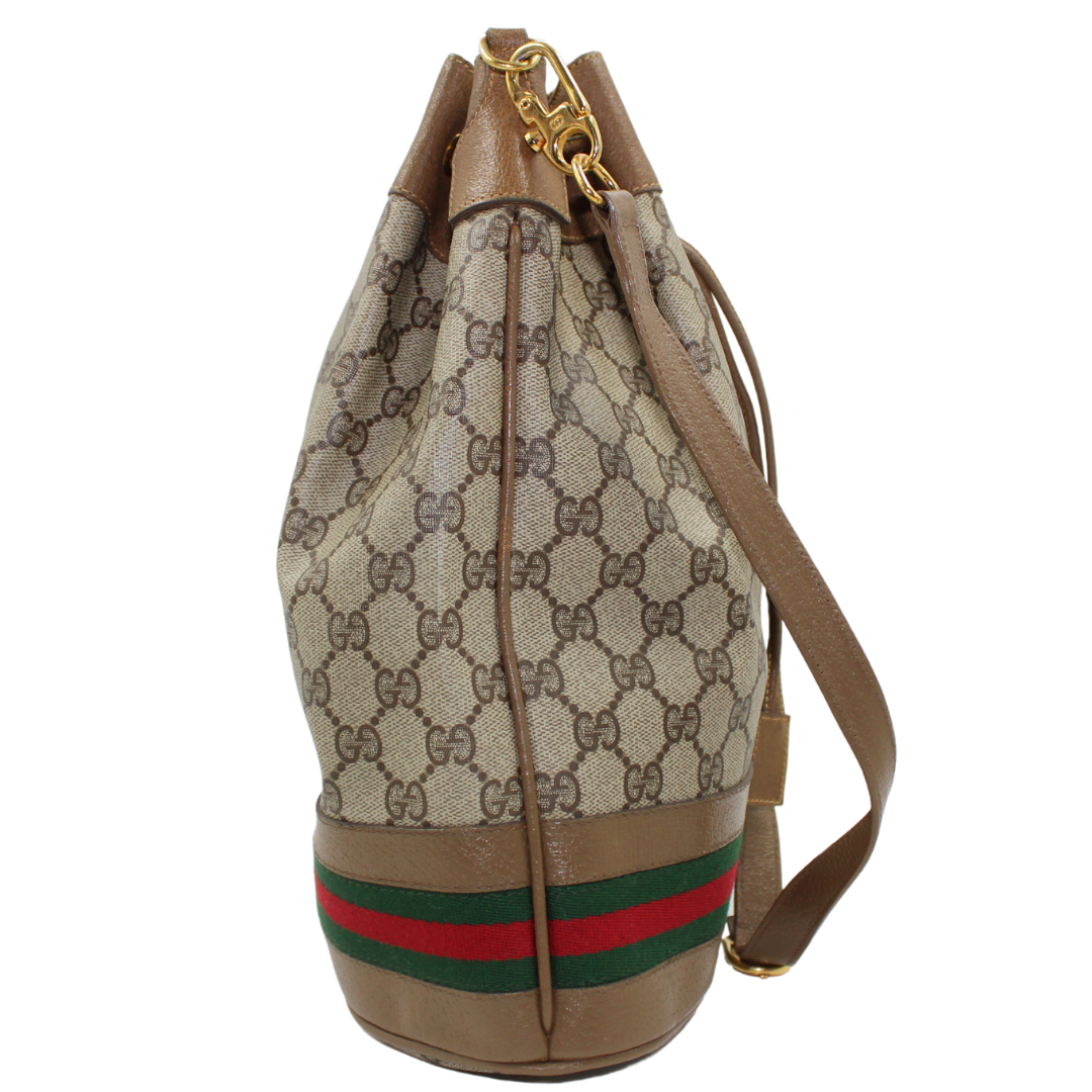 Gucci Beige Mini Ophidia Bucket Bag