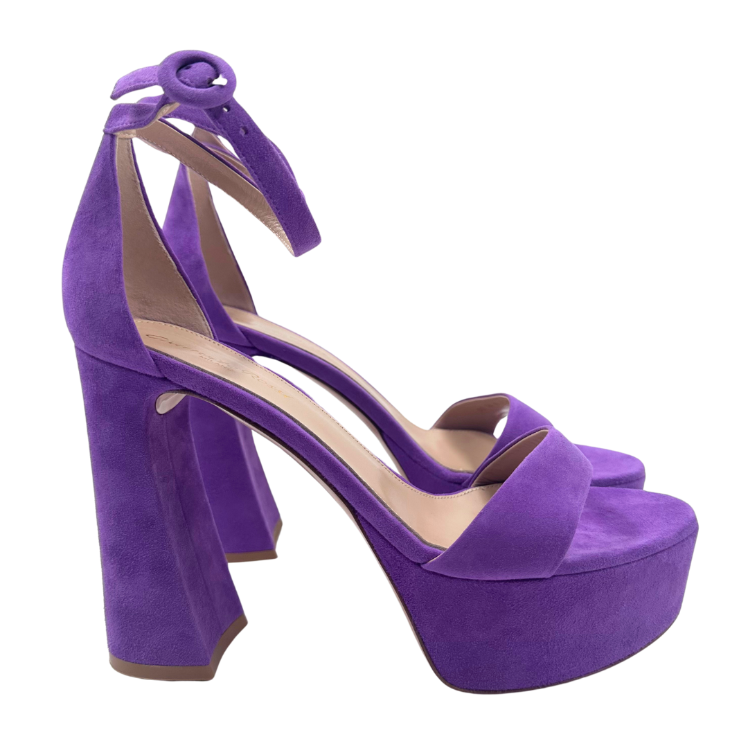 Gianvito Rossi 8 39 Purple Suede Heels