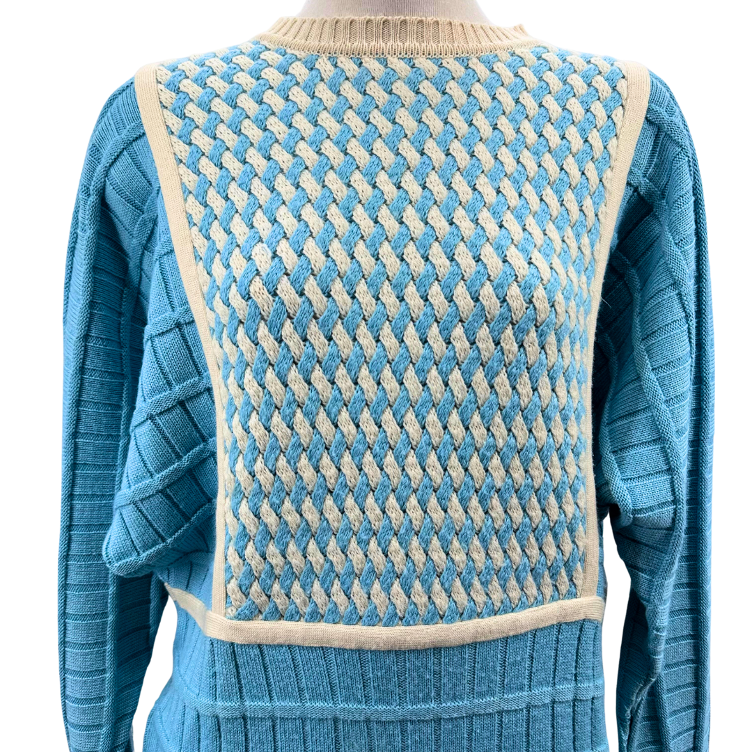 Courreges Blue/Cream Sweater