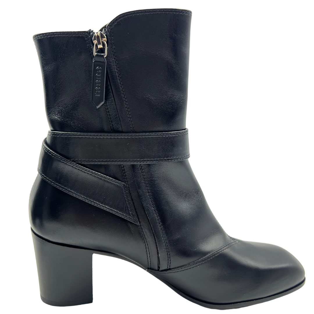 Gucci 9 39 Black Leather Boots