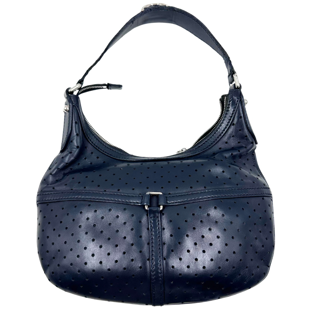 Gucci Perforated Calfskin Reins Hobo Top Handle Bag