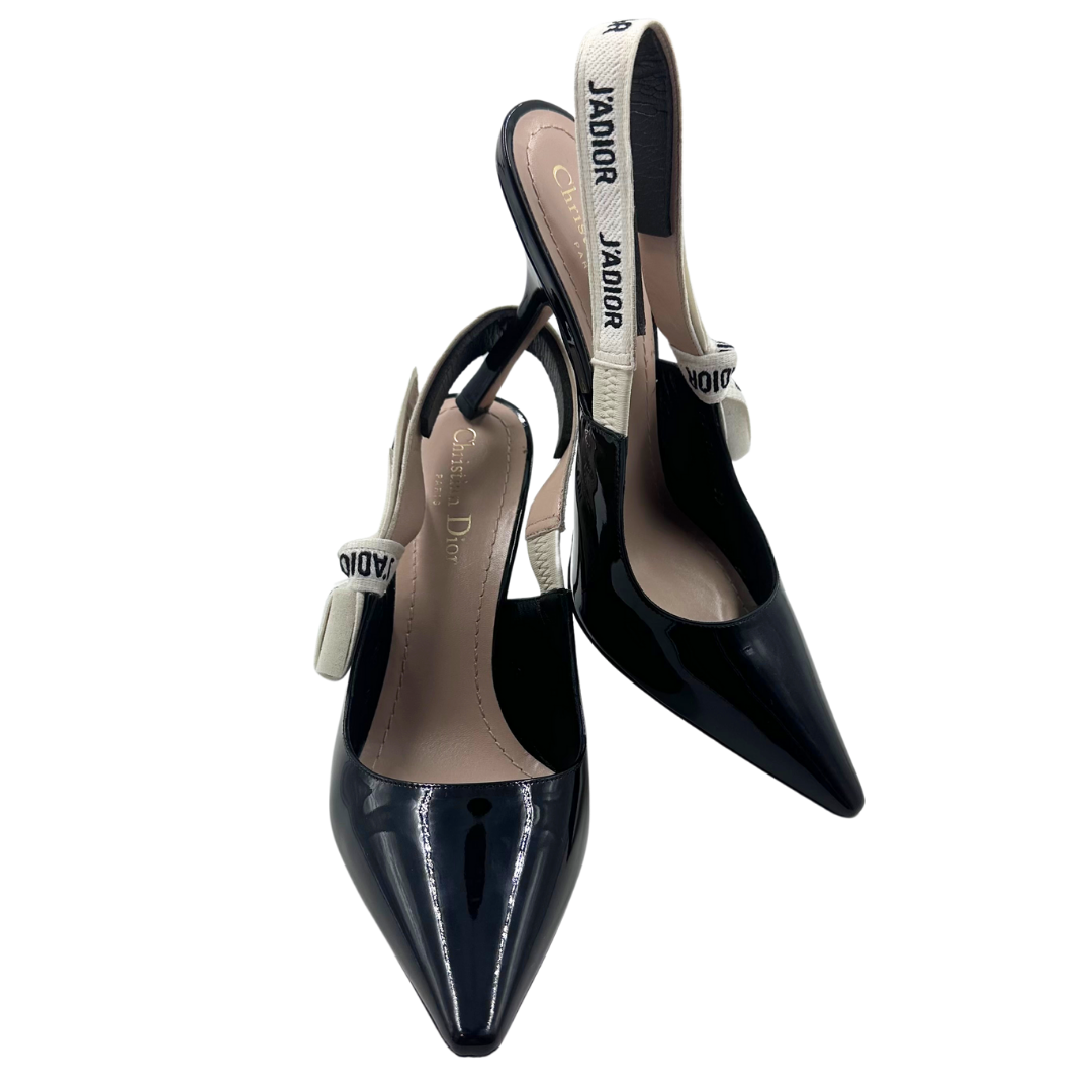 Dior Black/White Patent Leather Heels