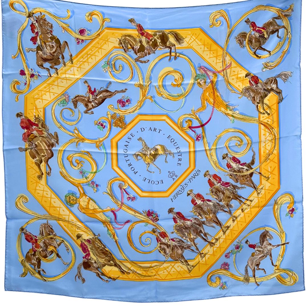 Hermes Ecole Portugaise d'Art Equestre Silk Scarf by Philippe Dumas