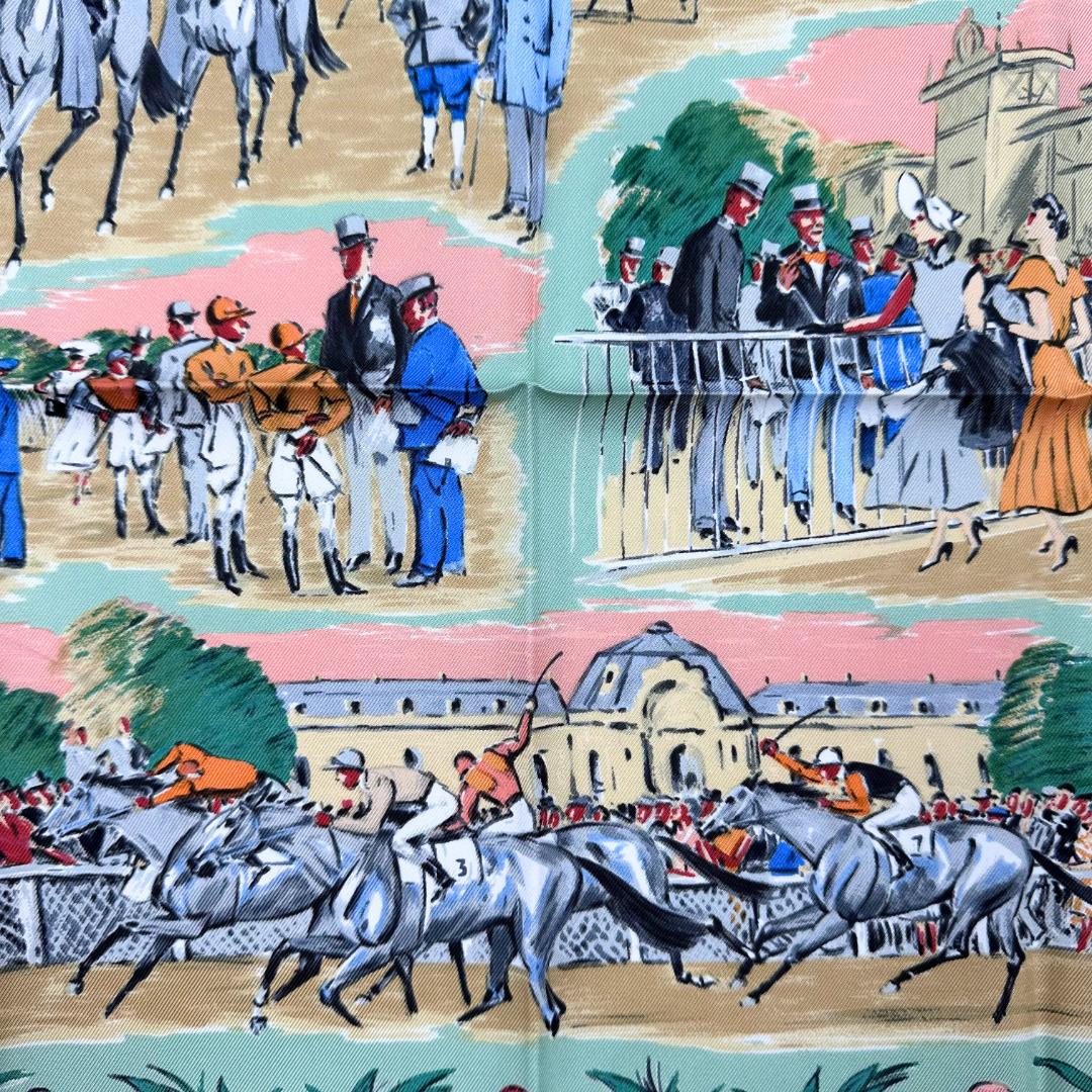 Hermes Champ De Courses A Chantilly Scarf