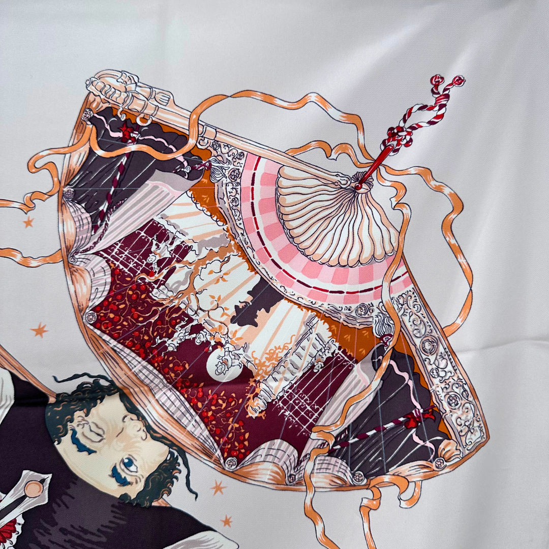 Au Clair de la Lune Hermes Silk Scarf by Sandra Laroche