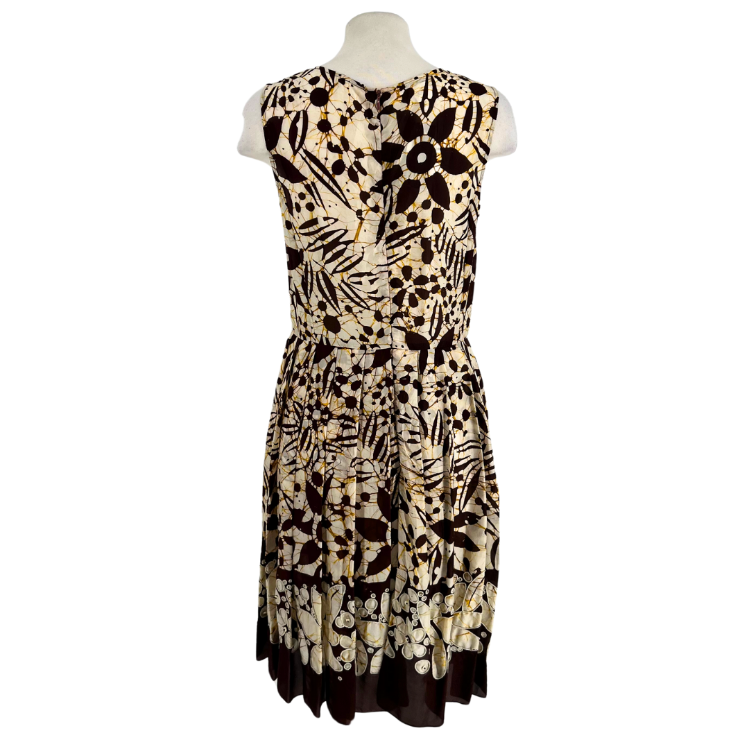 Oscar De La Renta Brown/Cream Dress