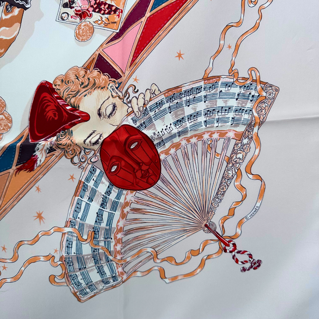 Au Clair de la Lune Hermes Silk Scarf by Sandra Laroche