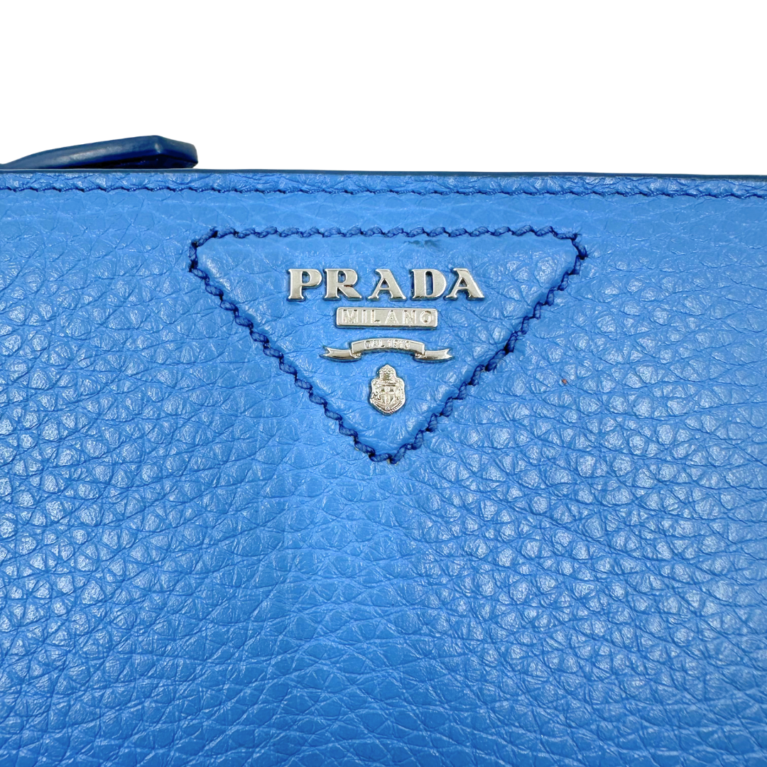 Prada Saffiano Triangle Compact Wallet