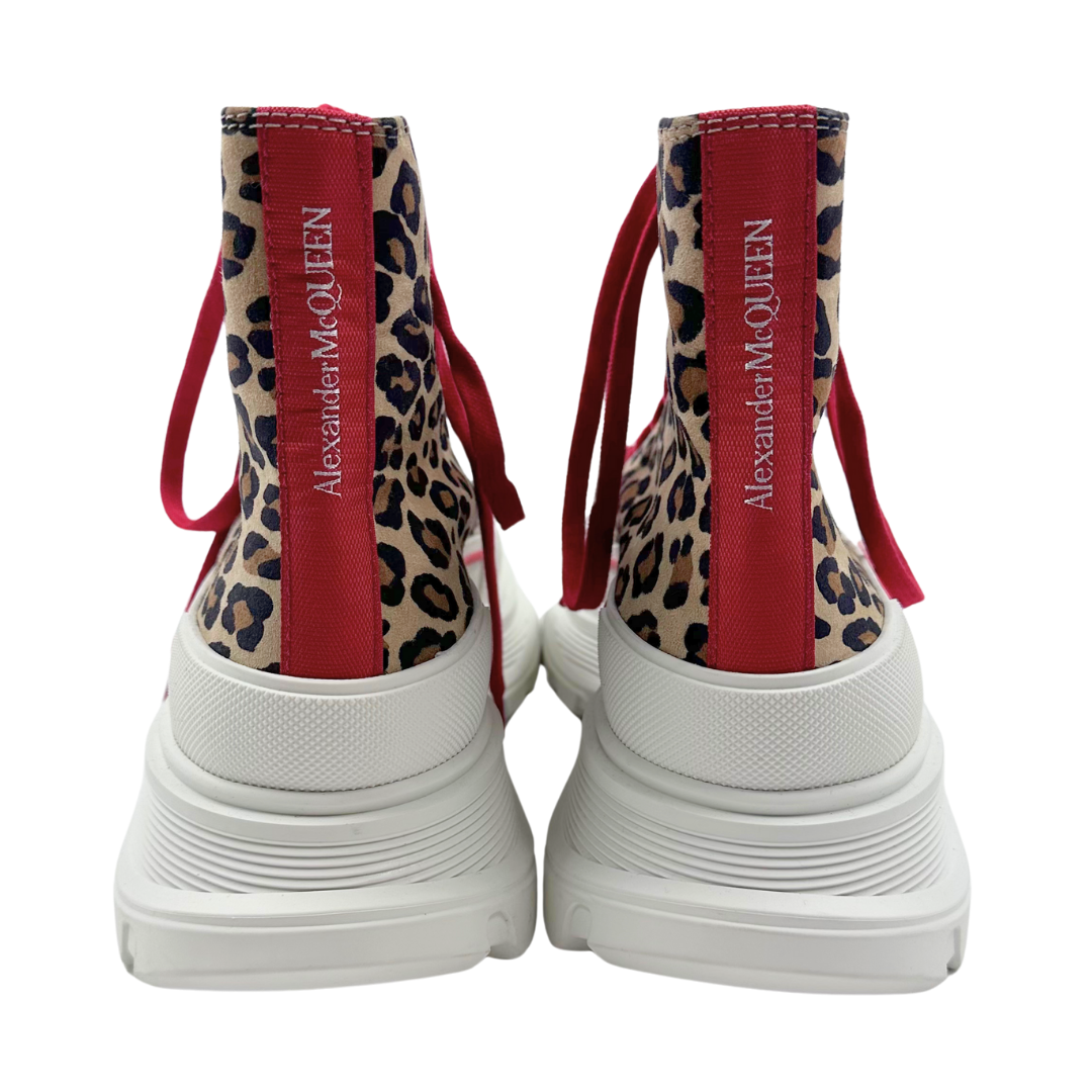 Alexander McQueen 37.5 Leopard Suede Sneakers